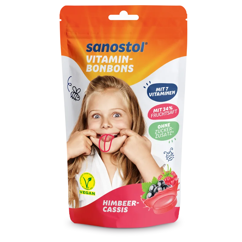 Sanostol Vitamin Bonbons mit Himbeer-Cassis